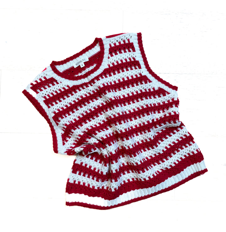 Madison Striped Crochet Tank Top