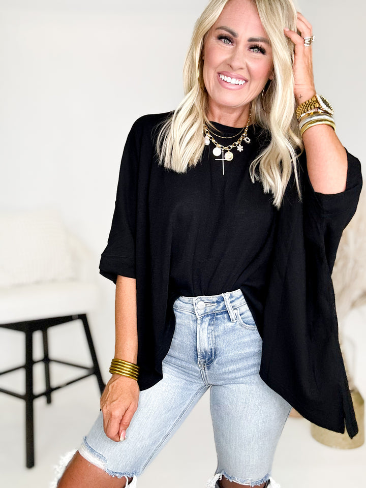 Kimono Sleeve Top Black