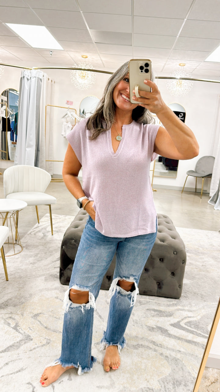 Harper Lightweight Knit Top Lilac