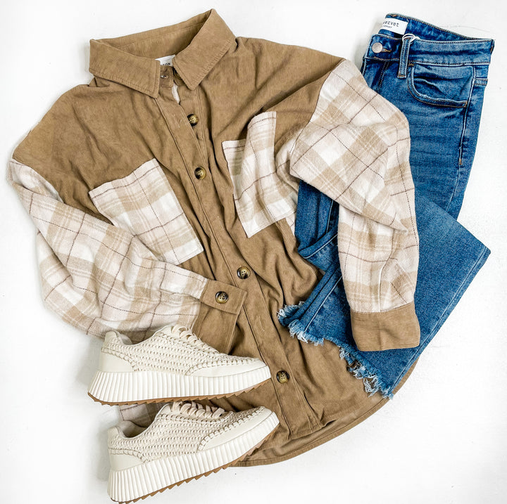 Plaid Corduroy Shacket