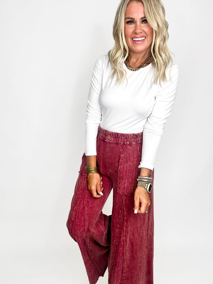 Layla Eyelet Flare Pants