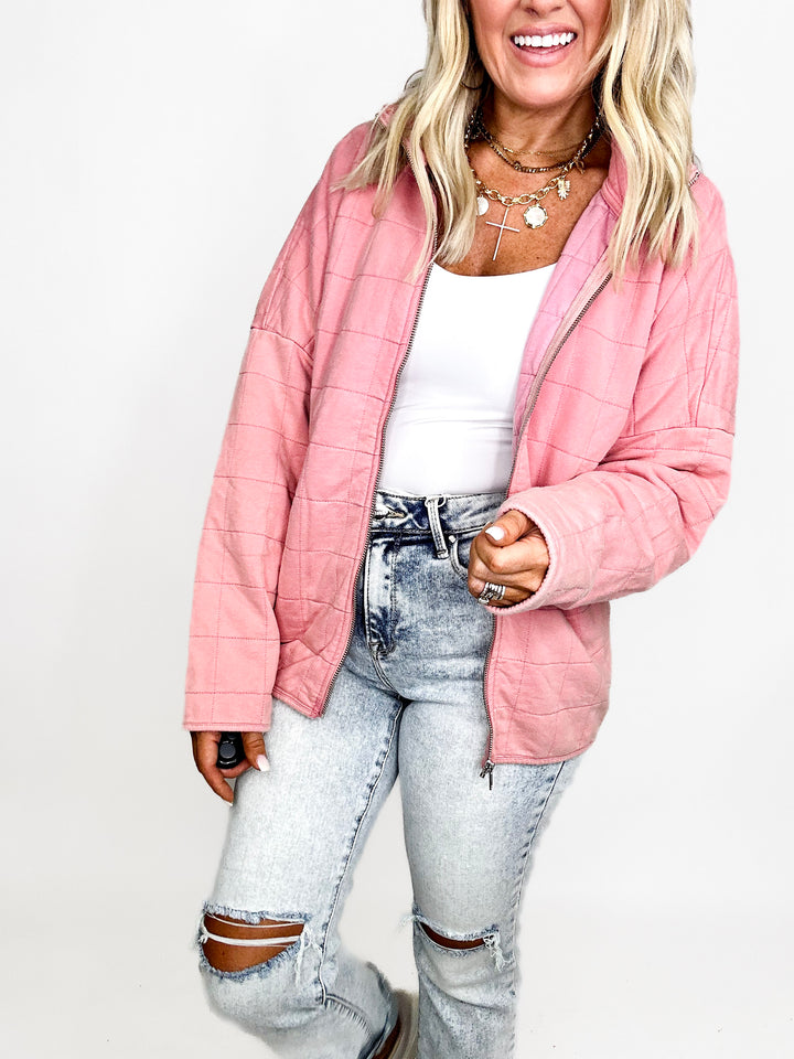 Quilted Dusty Rose Jacket