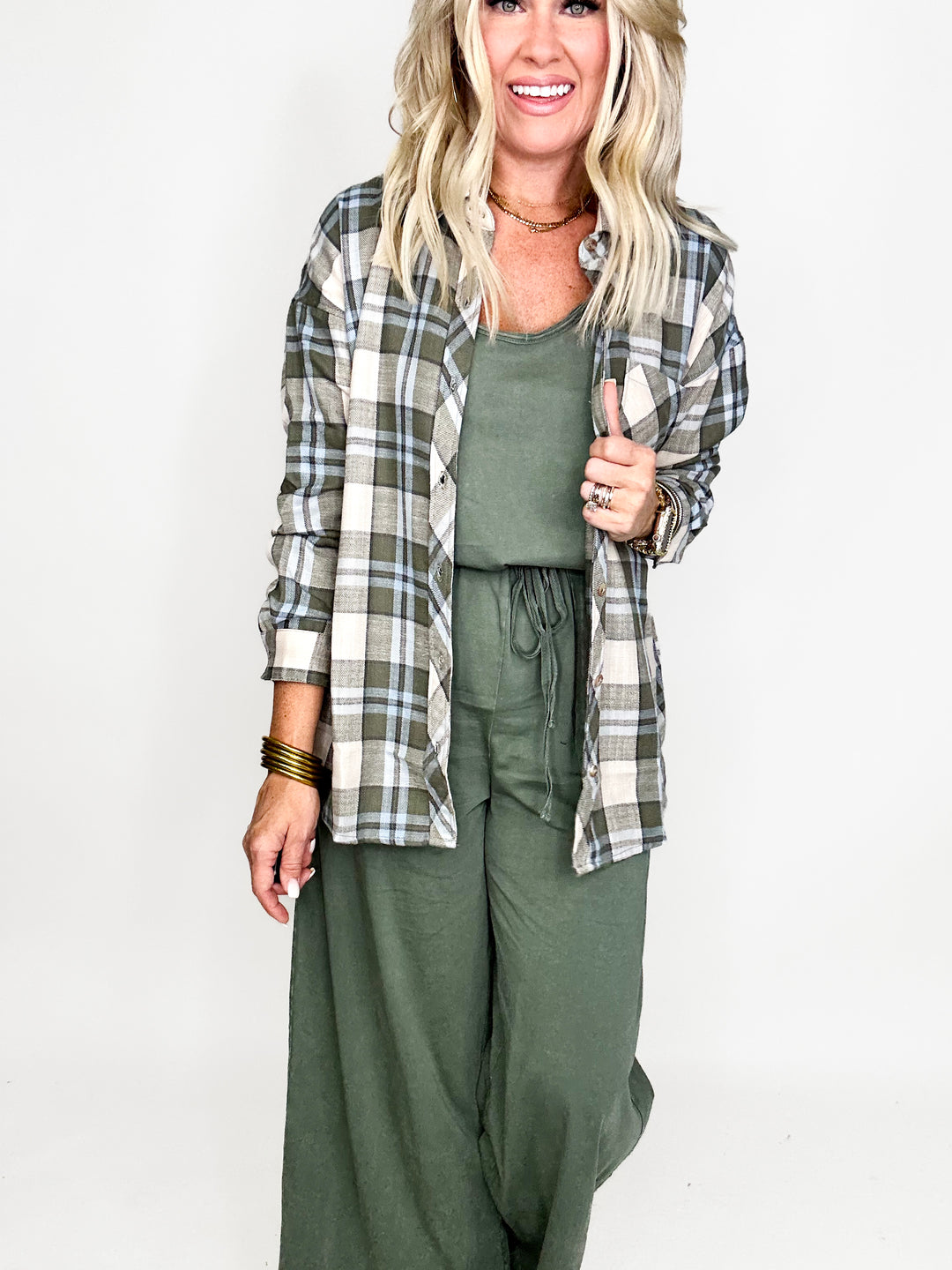 Essential Spruce Flannel Button-Up