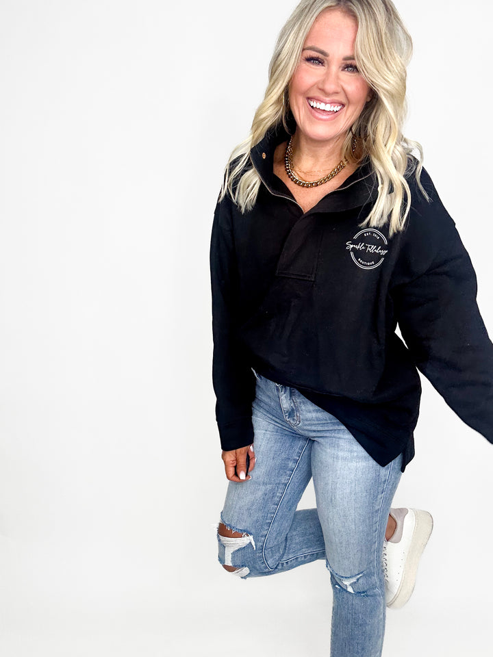 Sparkle Half Zip Sweatshirt