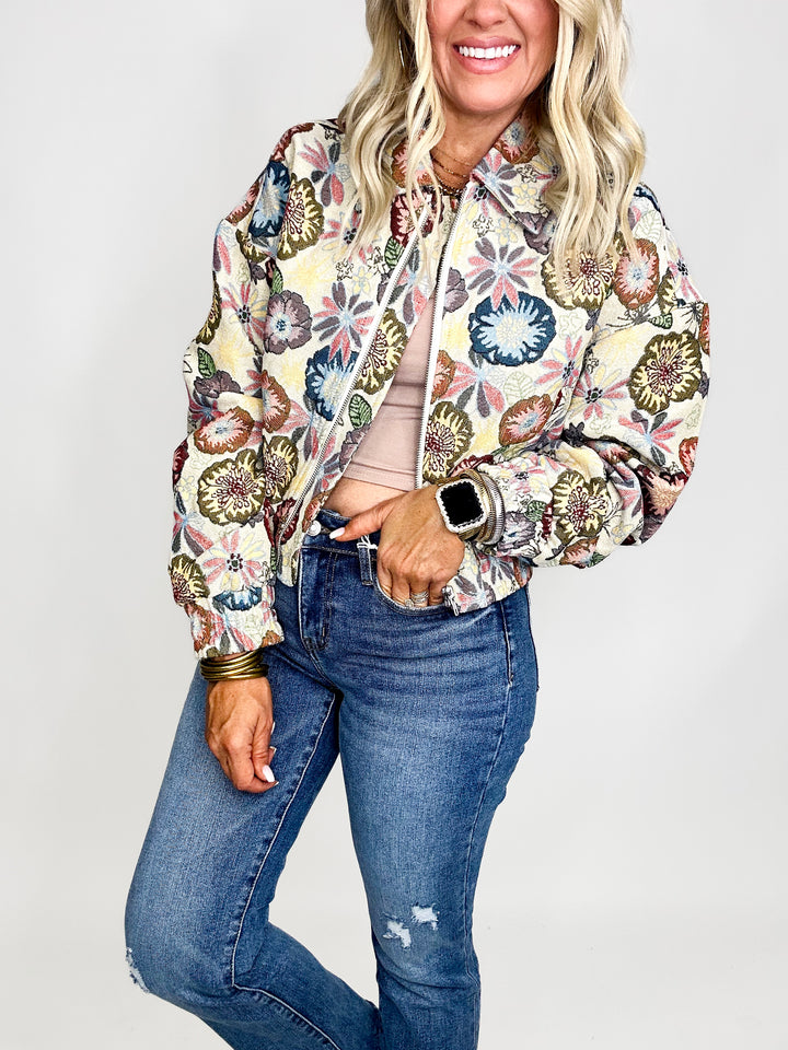 Vintage Vibes Cropped Floral Jacket