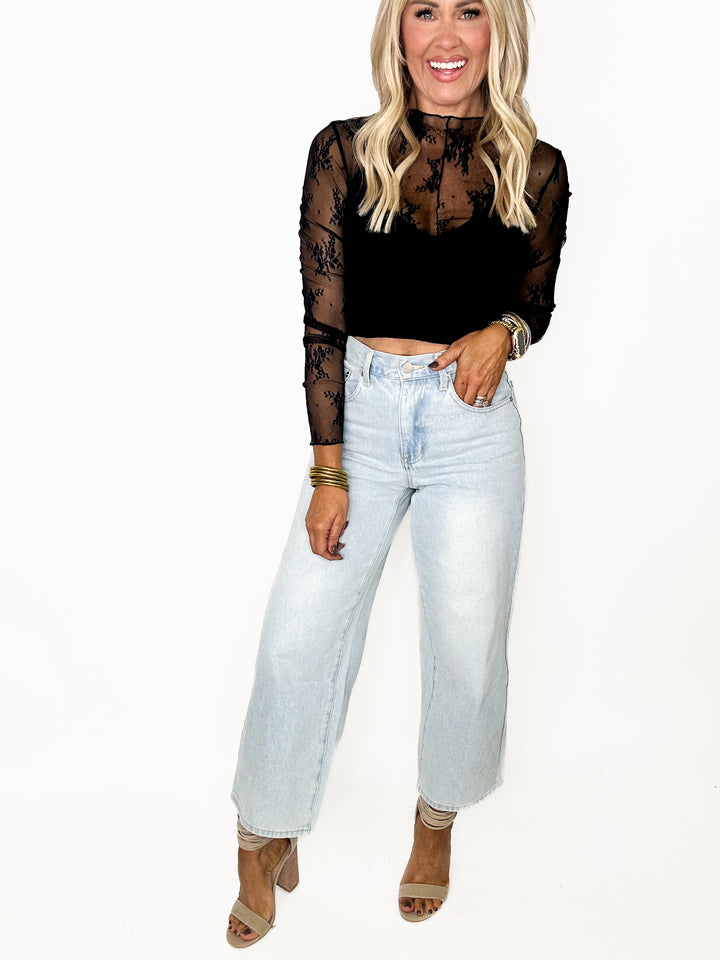 Harper Adjustable Waist Cropped Denim Pants