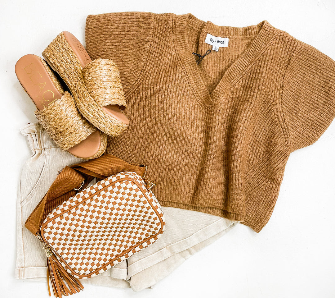 Bella Bubble Sleeve Sweater Mocha