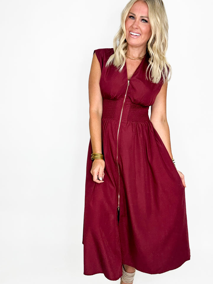 Flawless Fit Midi Dress - Garnet