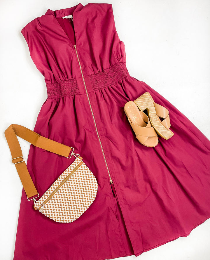 Flawless Fit Midi Dress - Garnet