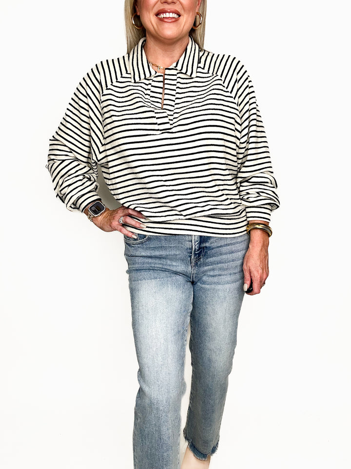 Striped Knit Pullover Top