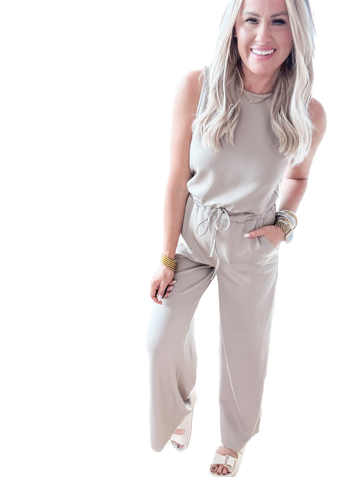 The Sailor Sleeveless Jumpsuit - Mocha