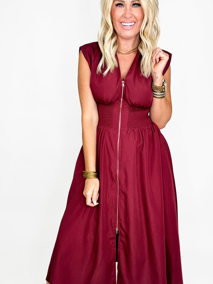 Flawless Fit Midi Dress - Garnet