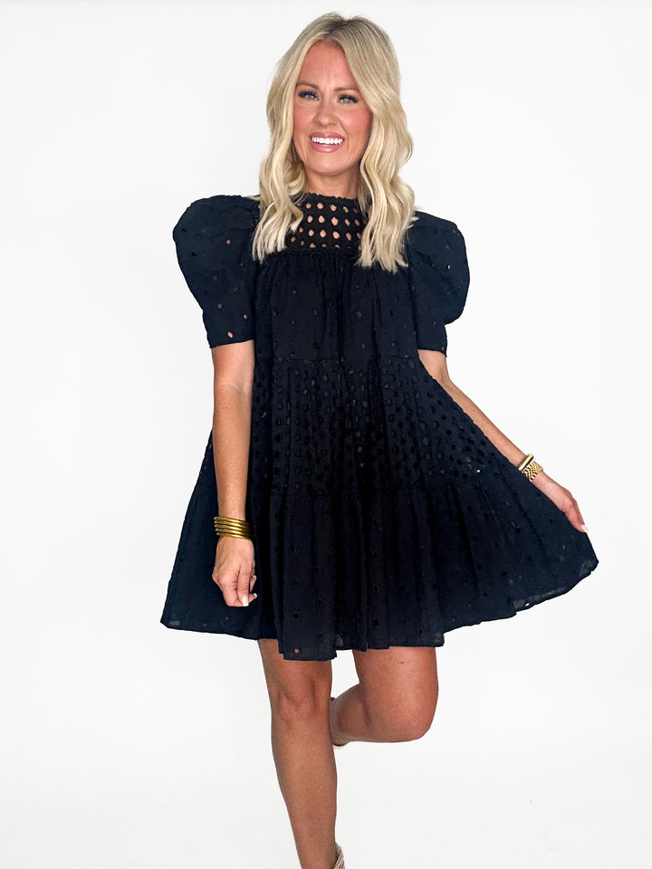 Brynlee Eyelet Puff Sleeve Mini Dress