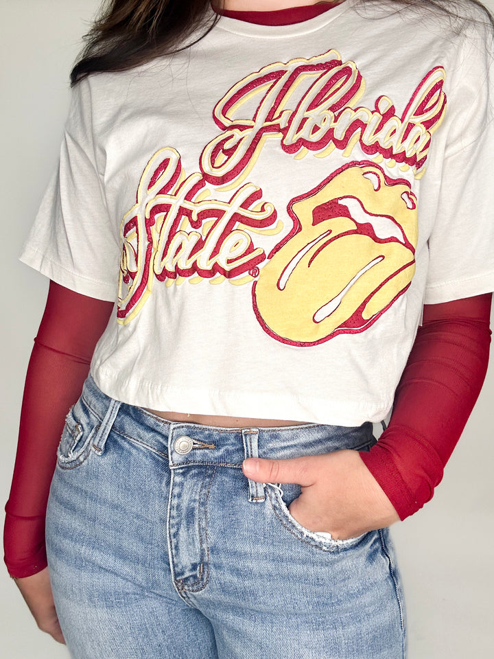 FSU Seminoles Puff Ink Cropped Tee