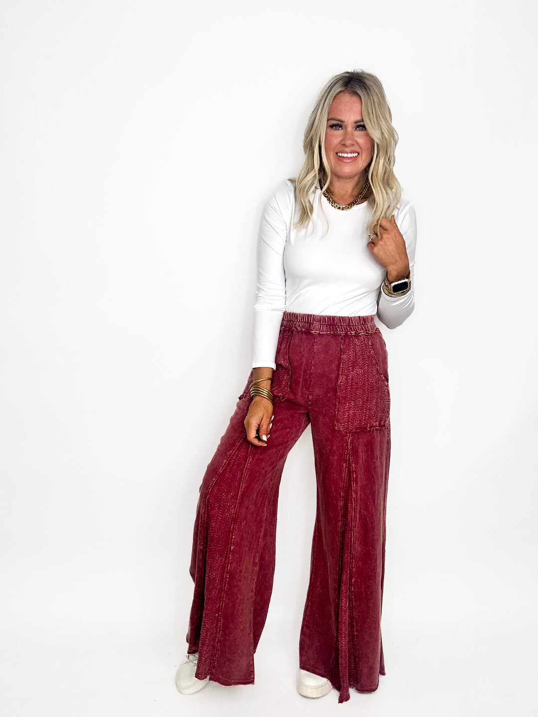 Layla Eyelet Flare Pants