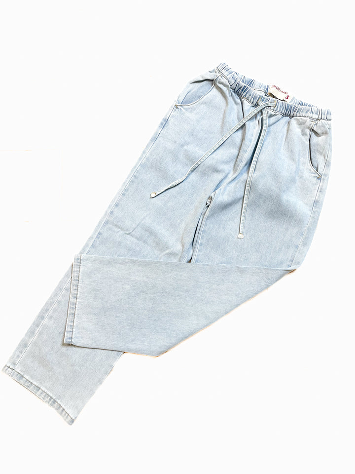 Evelyn Washed Drawstring Denim Pants