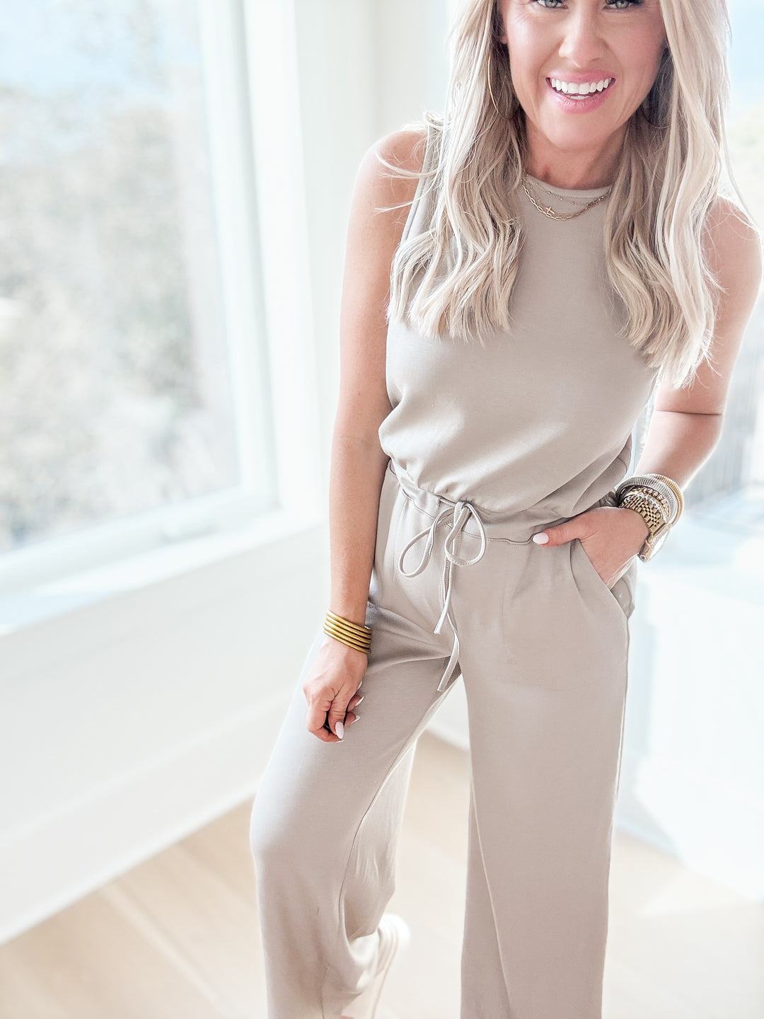 The Sailor Sleeveless Jumpsuit - Mocha