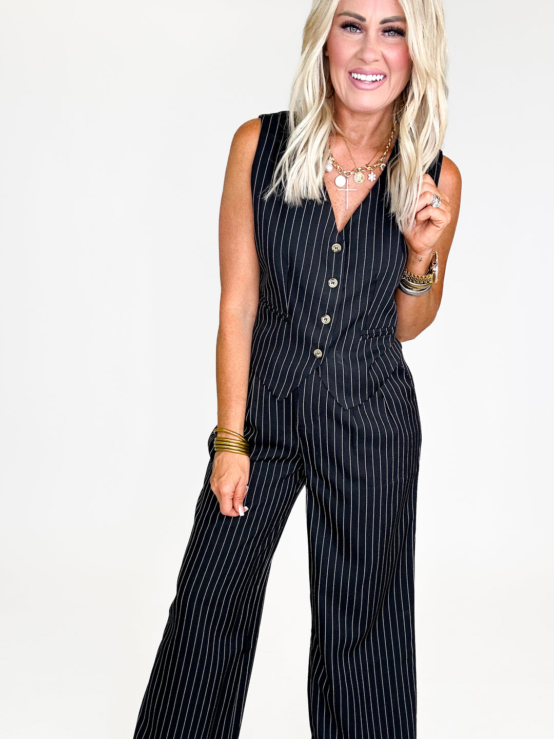 Pinstripe Vest & Pants Set