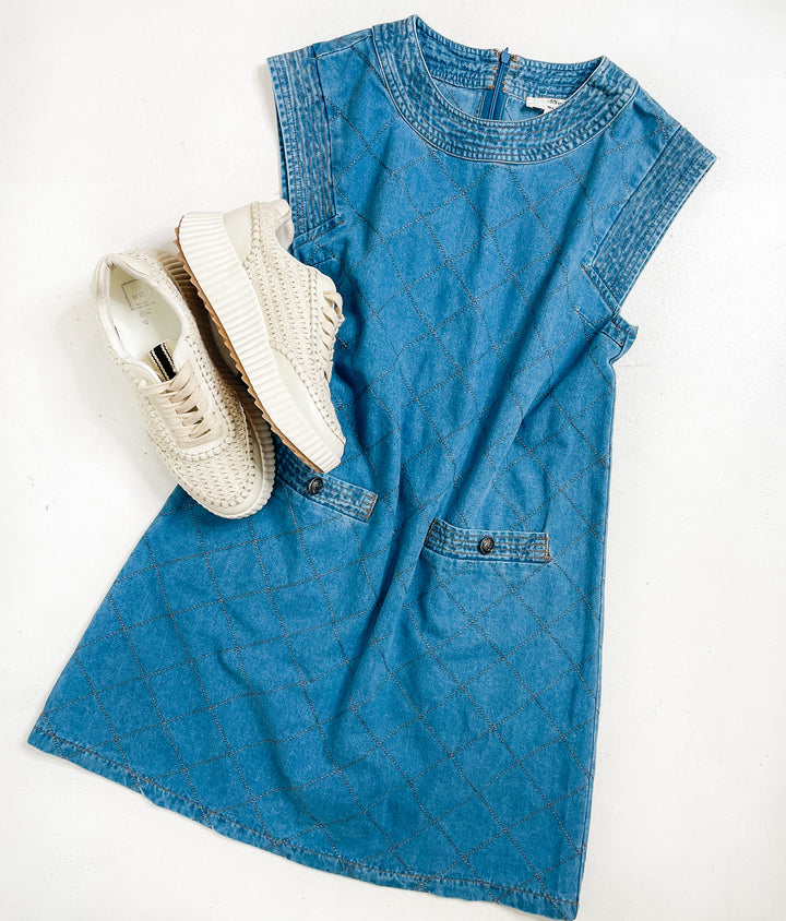 Stitched Style Denim Dress