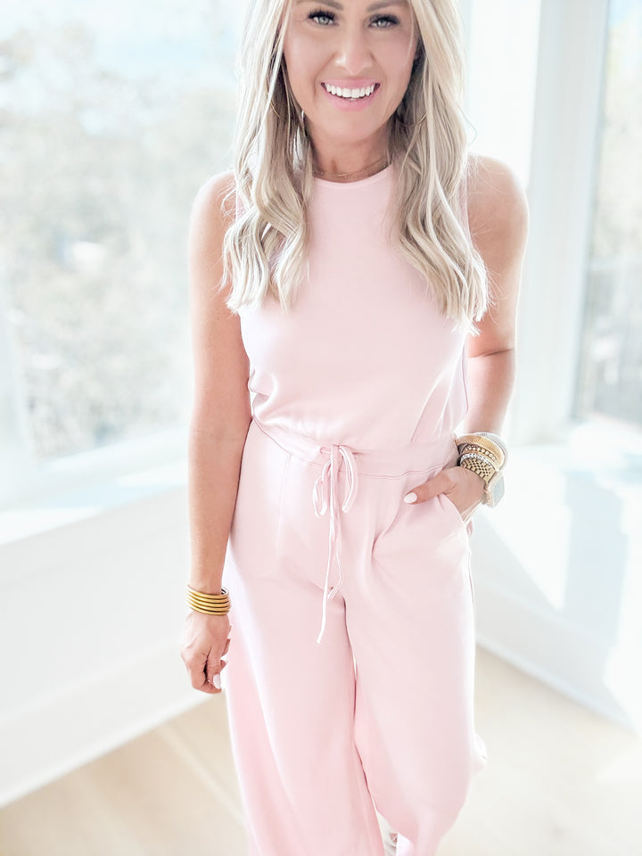 The Sailor Sleeveless Jumpsuit - Light Pink