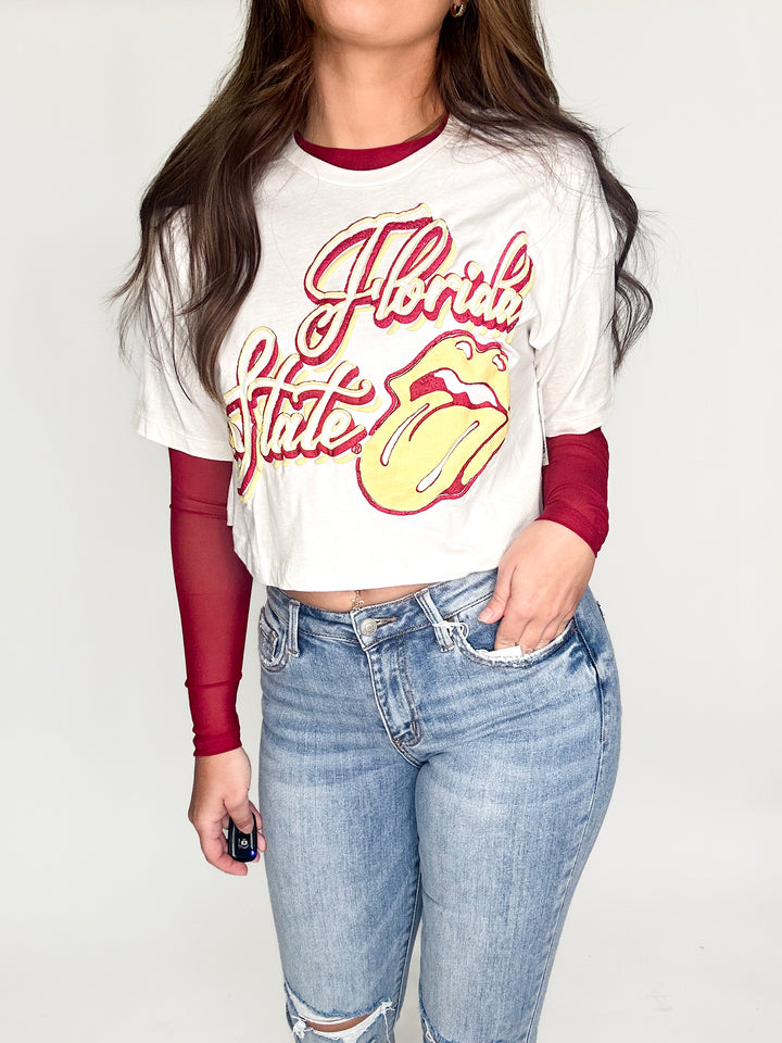 FSU Seminoles Puff Ink Cropped Tee