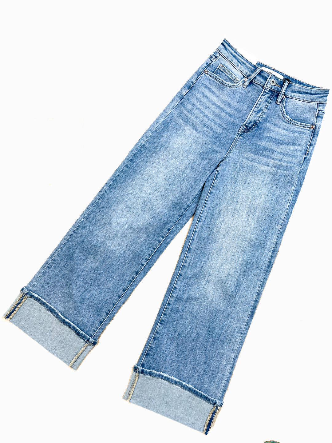 Carmen Cuff Wide-Leg Jeans