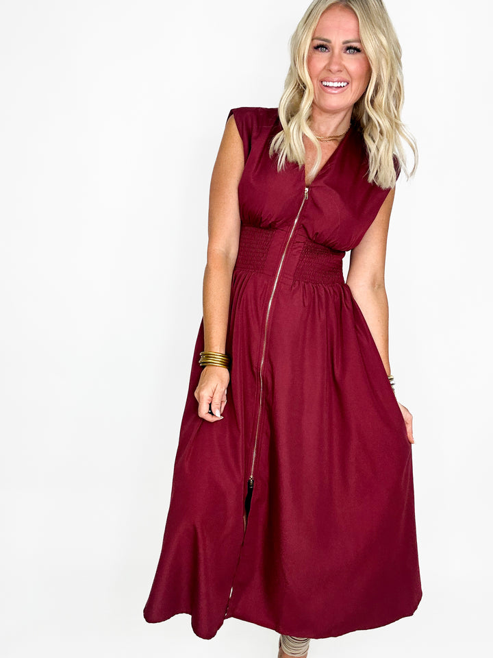 Flawless Fit Midi Dress - Garnet