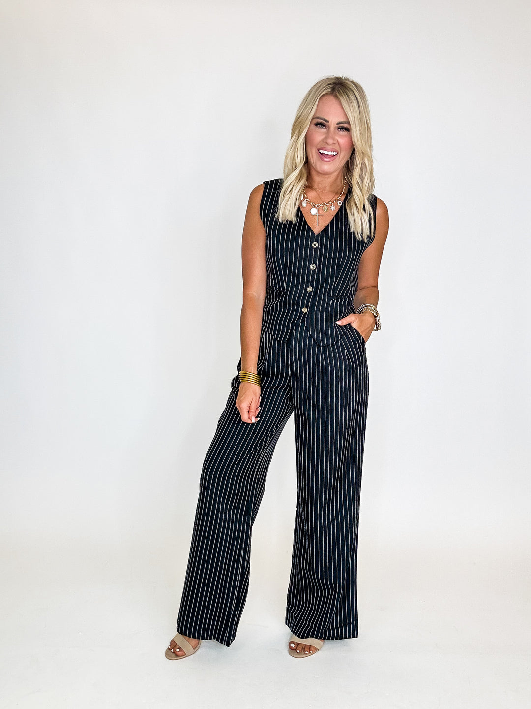 Pinstripe Vest & Pants Set