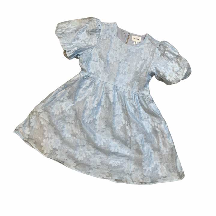 Textured Babydoll Mini Dress- Powder Blue