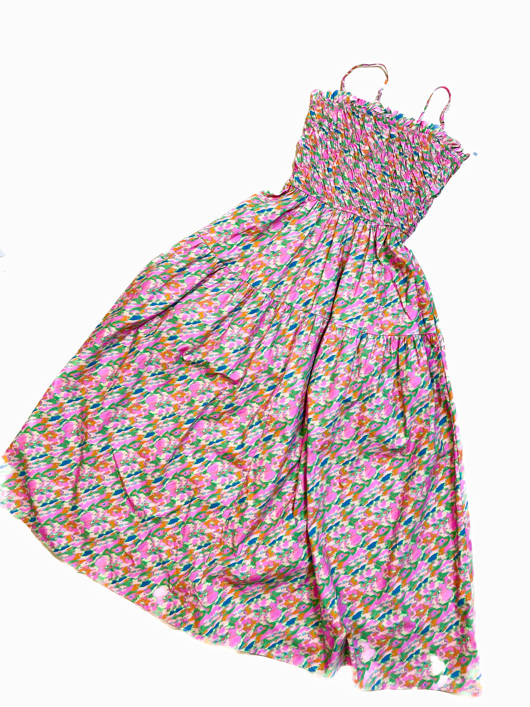 The Ivy Brushed Print Smocked Maxi Dress