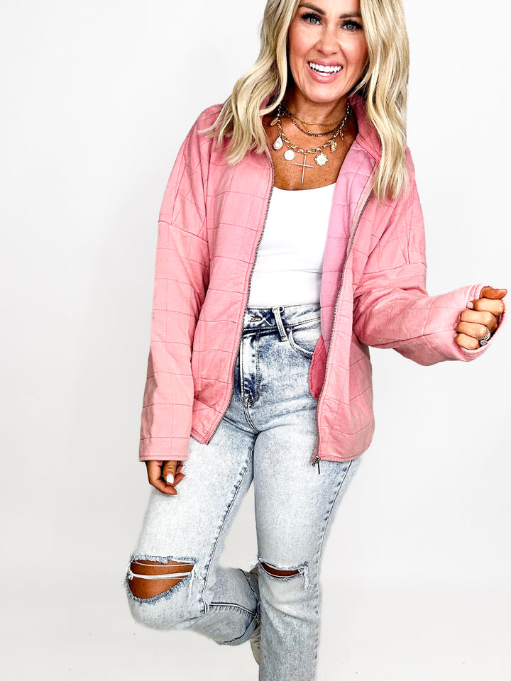 Quilted Dusty Rose Jacket