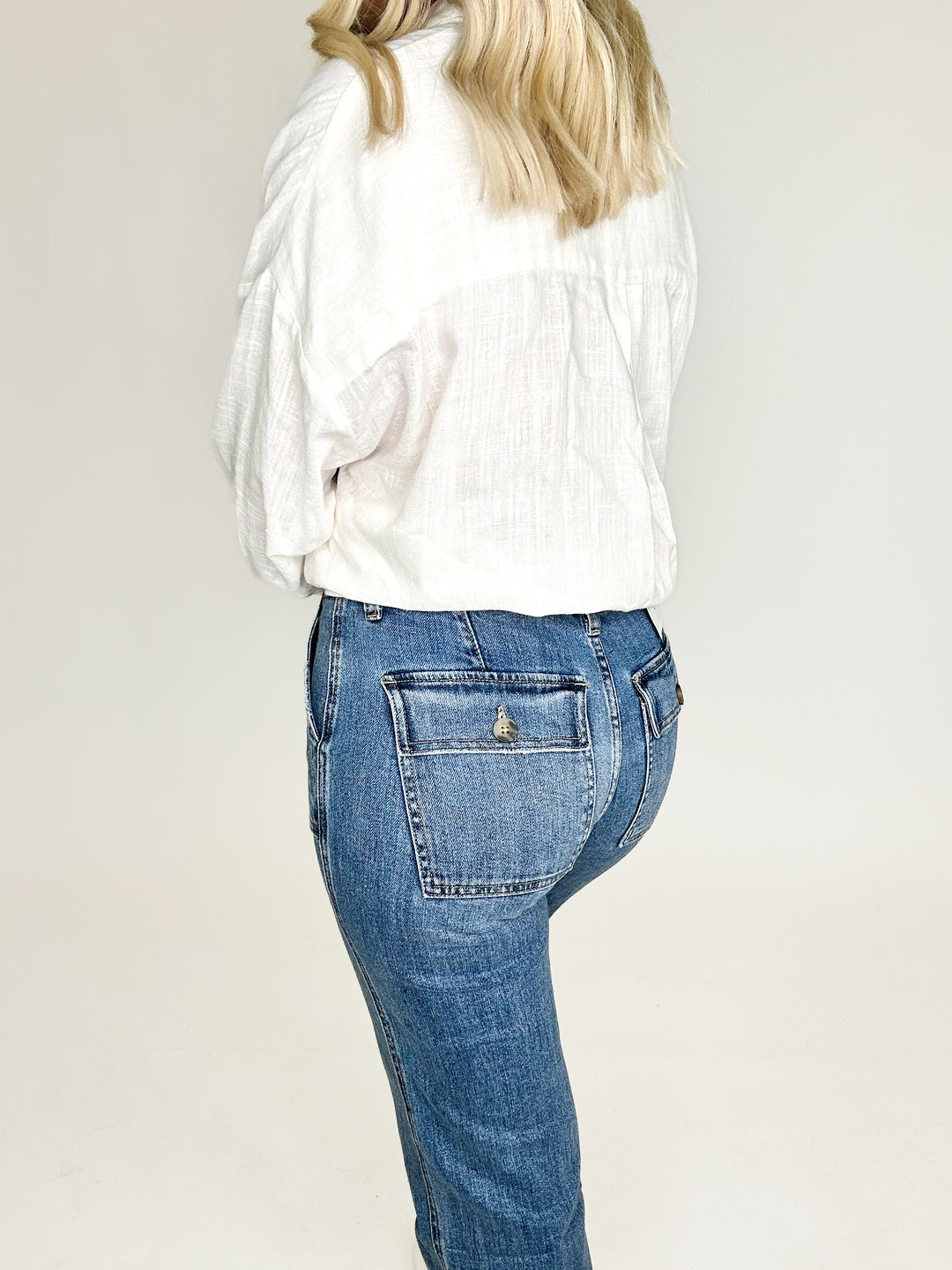 Blair High Rise Crop Utility Straight Jean