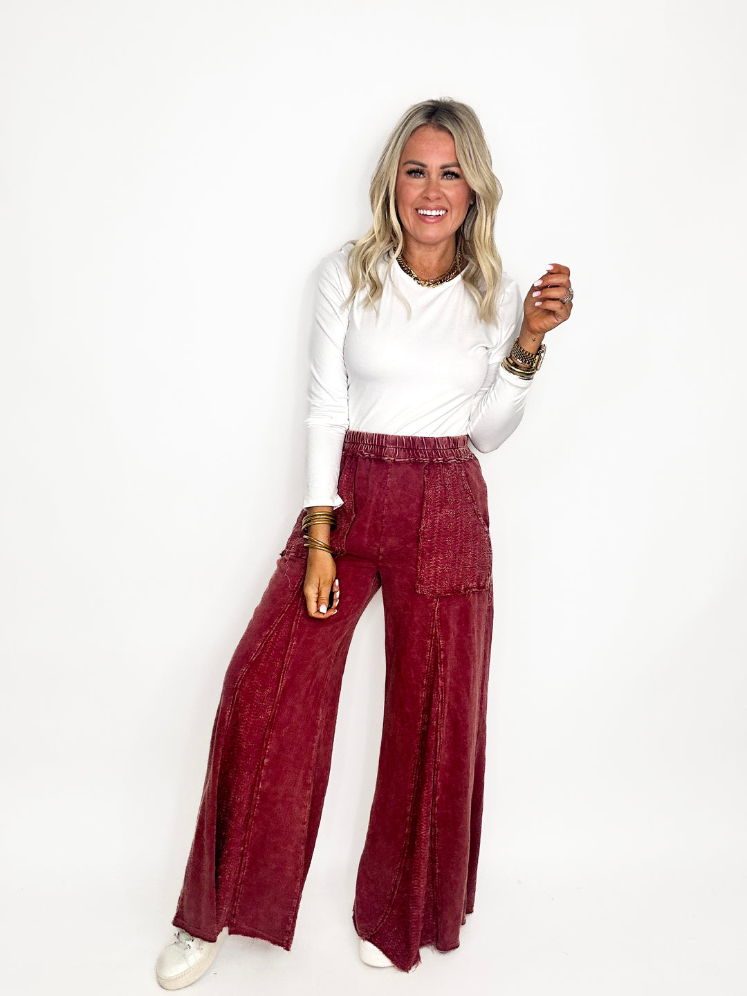 Layla Eyelet Flare Pants