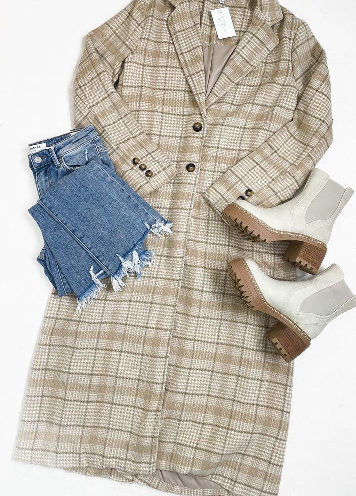 Plaid Lined Peacoat