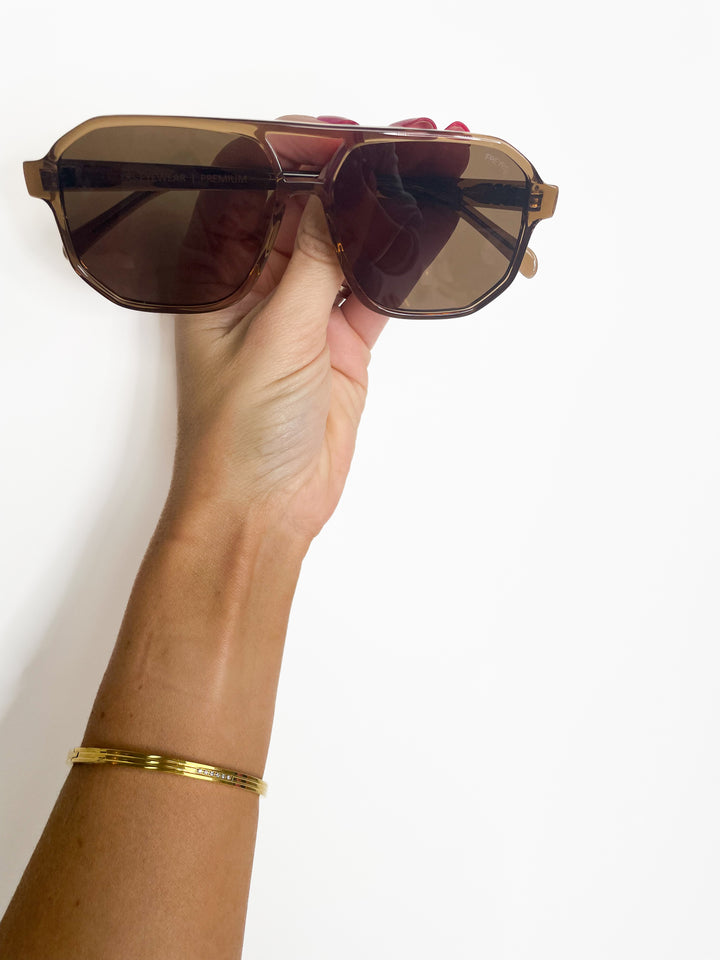 Brown Billie Aviator Sunglasses