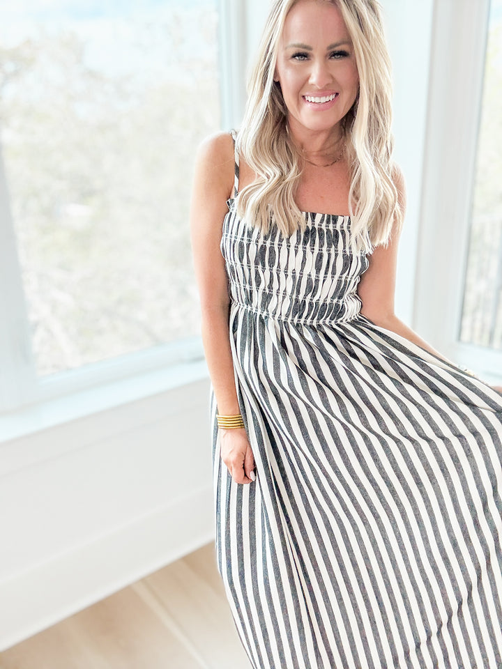 Sawyer Smocked Striped Maxi Dress