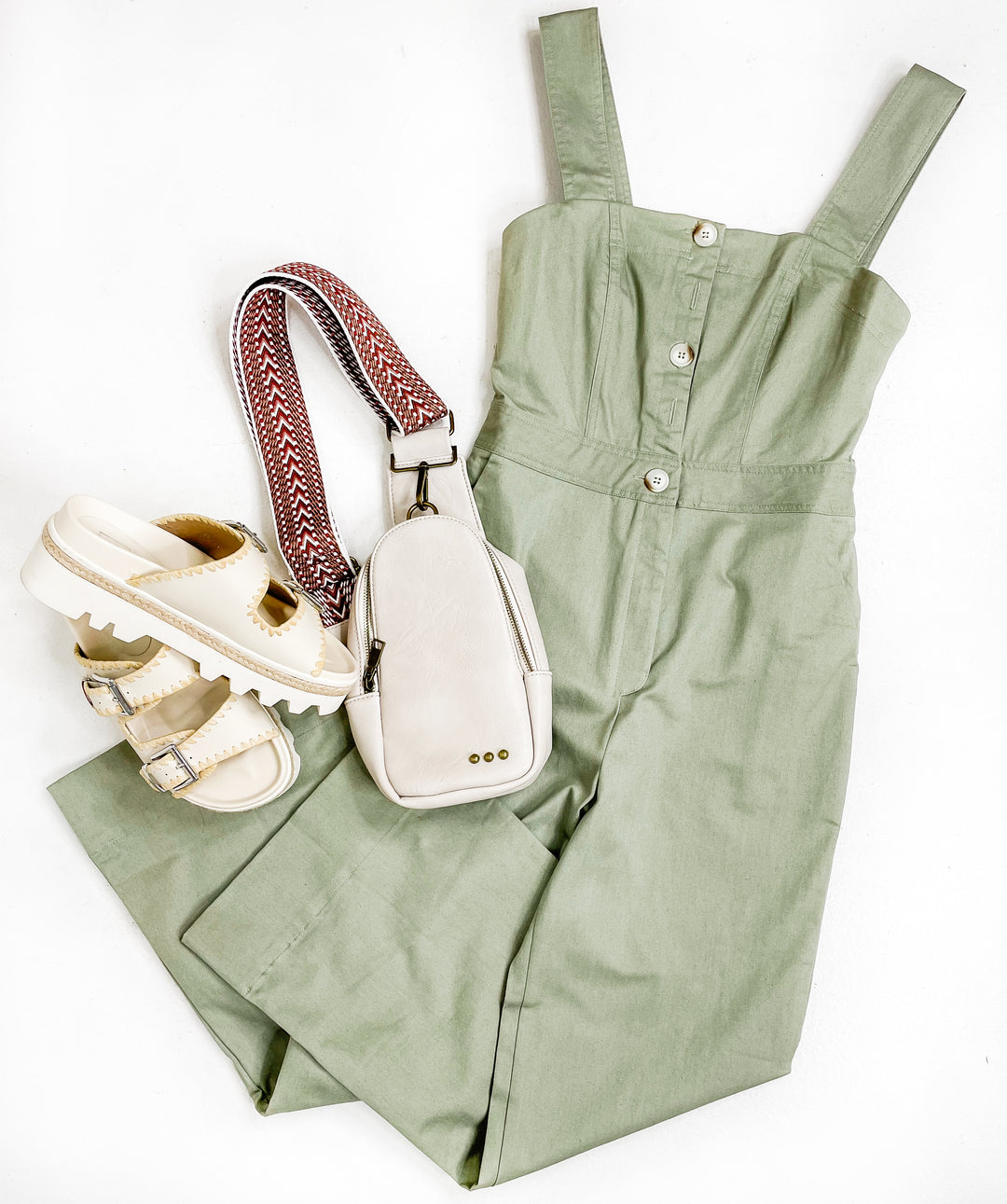 Square Enchantment Button Down Jumpsuit