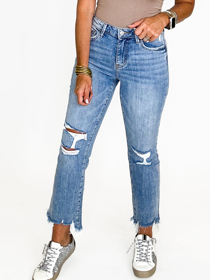 Lovervet High Rise Crop Flare Jeans