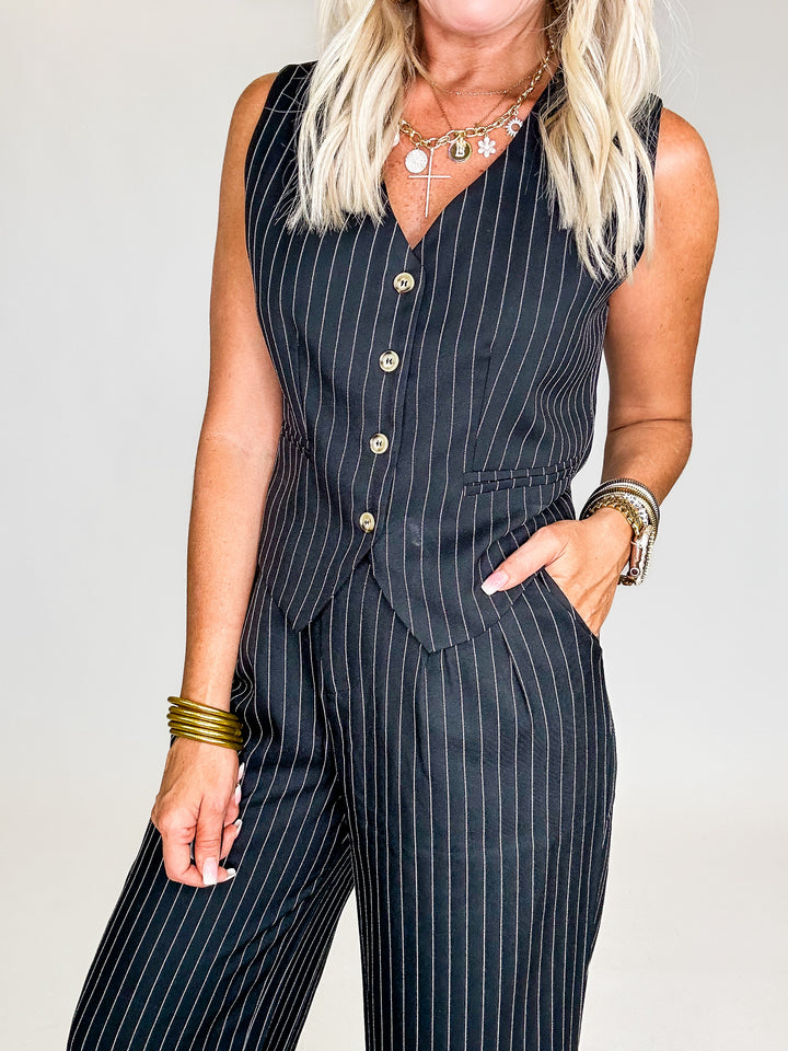 Pinstripe Vest & Pants Set