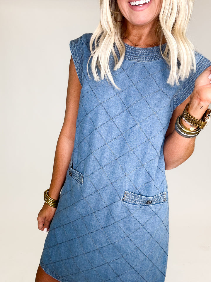 Stitched Style Denim Dress