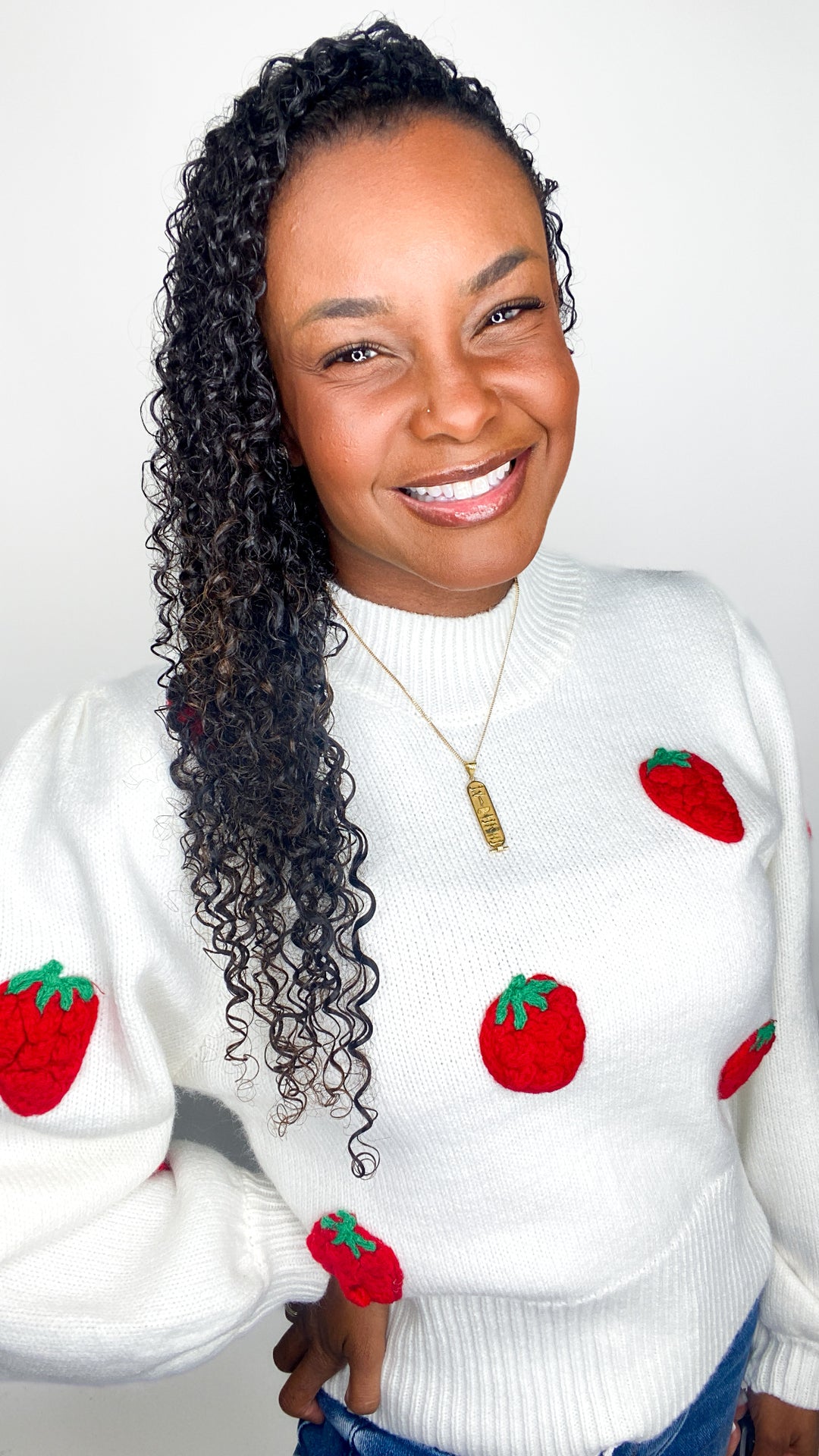 Strawberry Chunky Knit Sweater