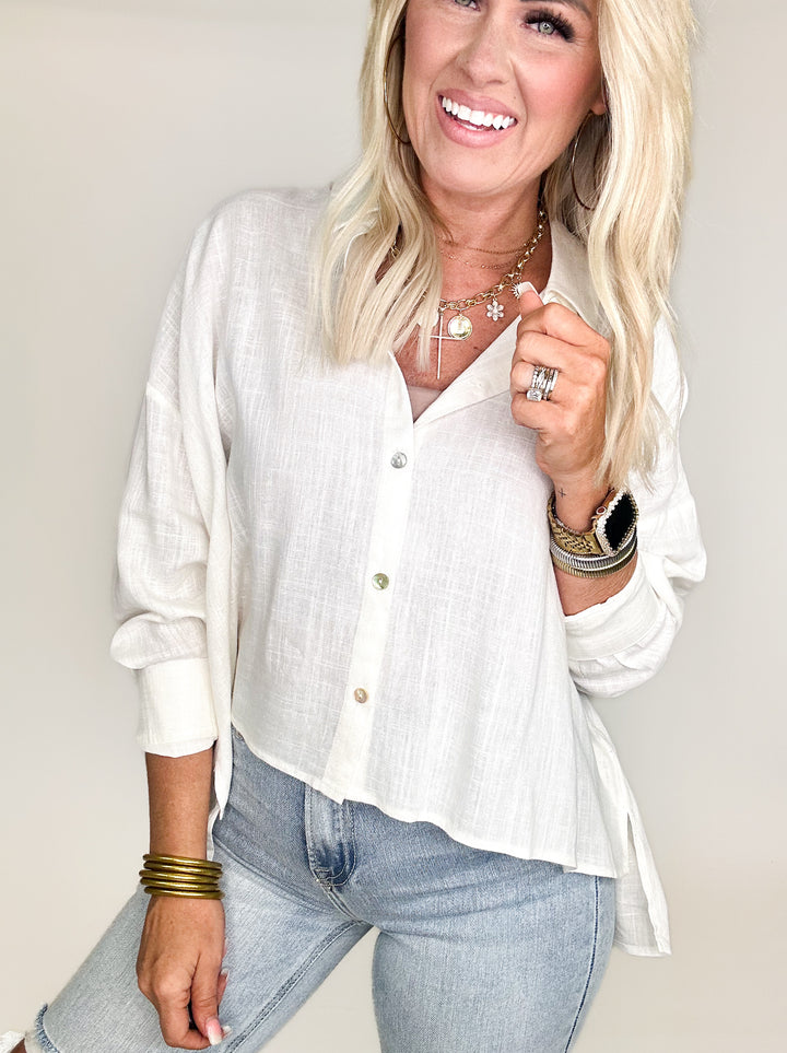 Easy Linen Button Down Top