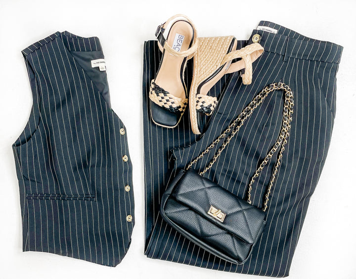 Pinstripe Vest & Pants Set