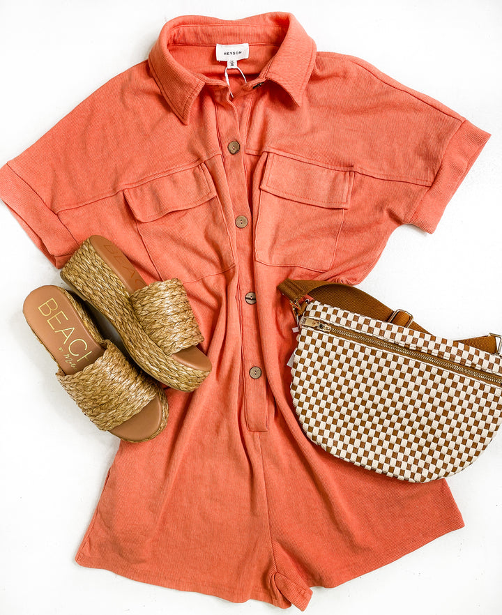 Amber Button-Down Romper