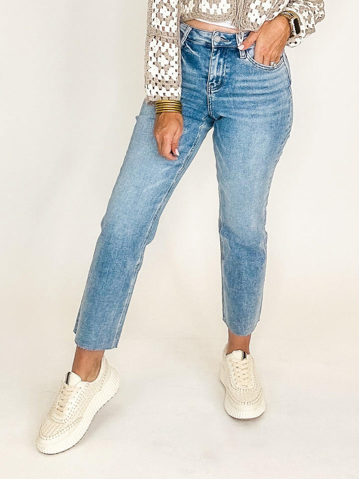 Victoria High Rise Stretch Straight Jeans