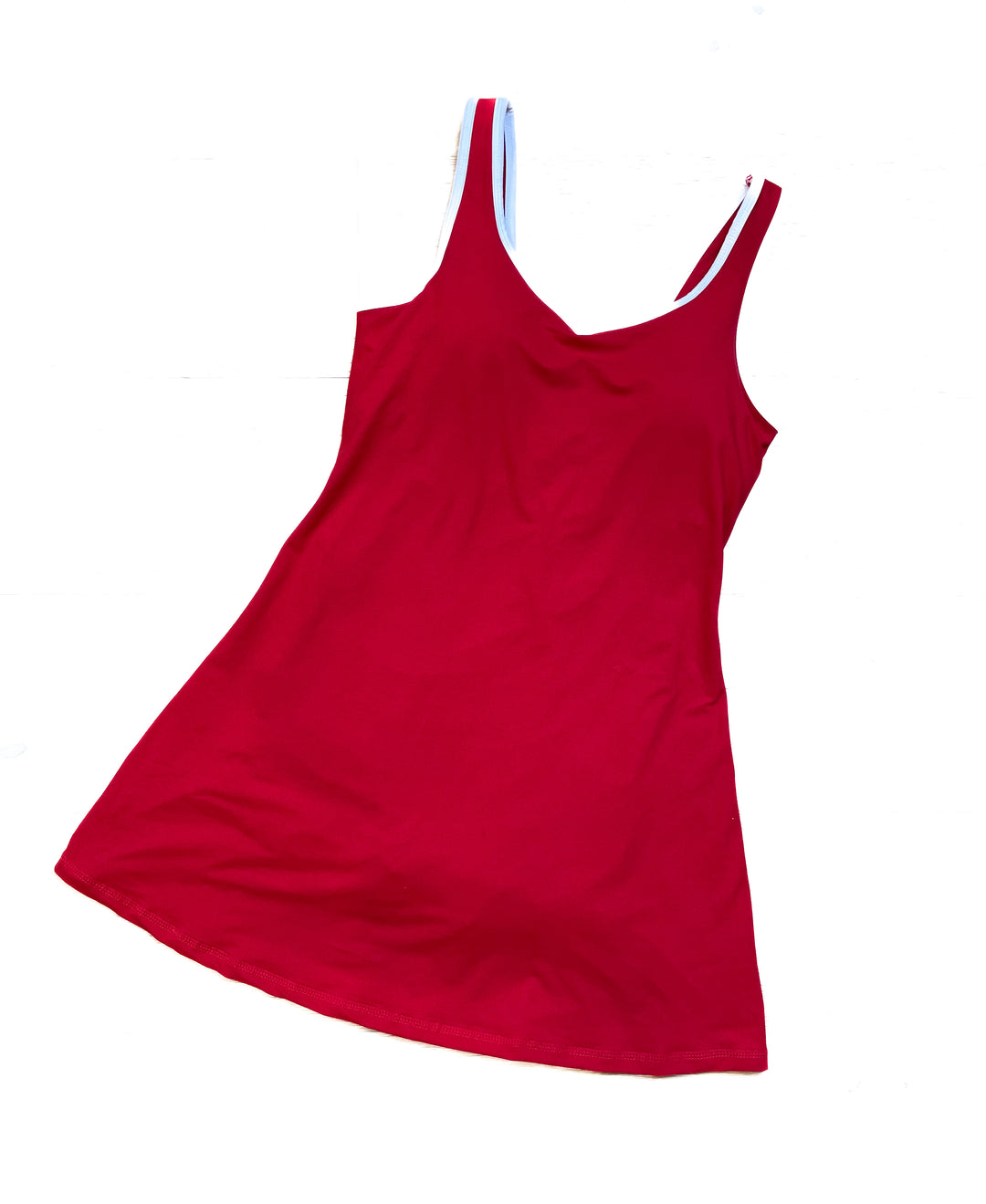 Active Mini Dress-True Red/White