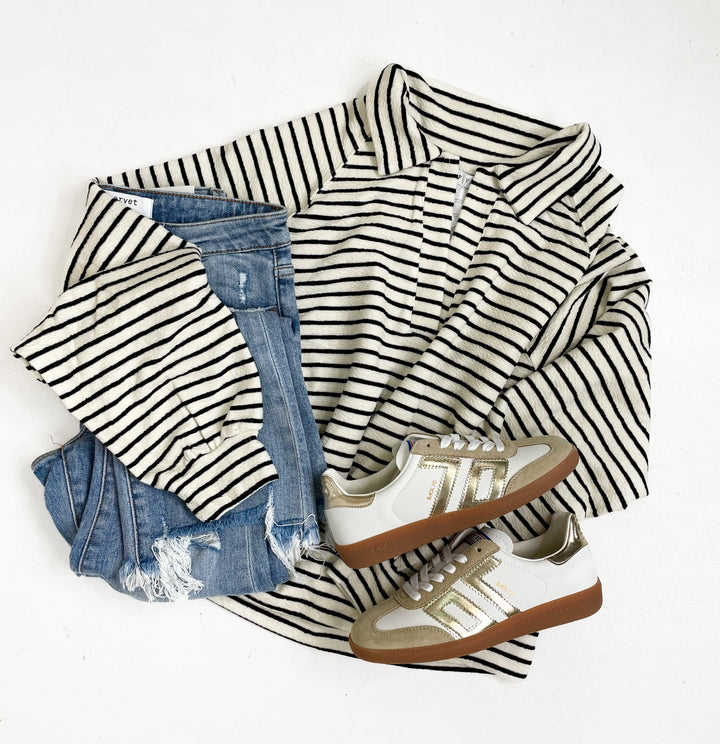 Striped Knit Pullover Top