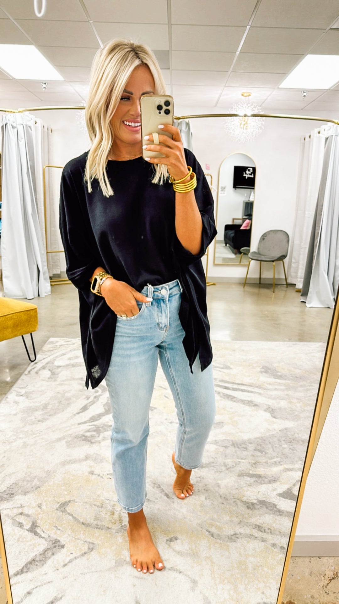 Kimono Sleeve Top Black