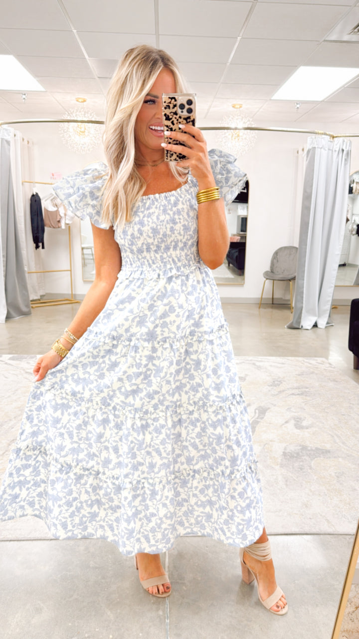 Meadow Smocked Midi Dress