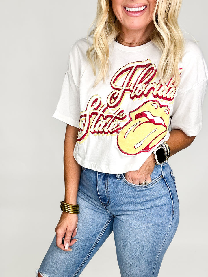 FSU Seminoles Puff Ink Cropped Tee